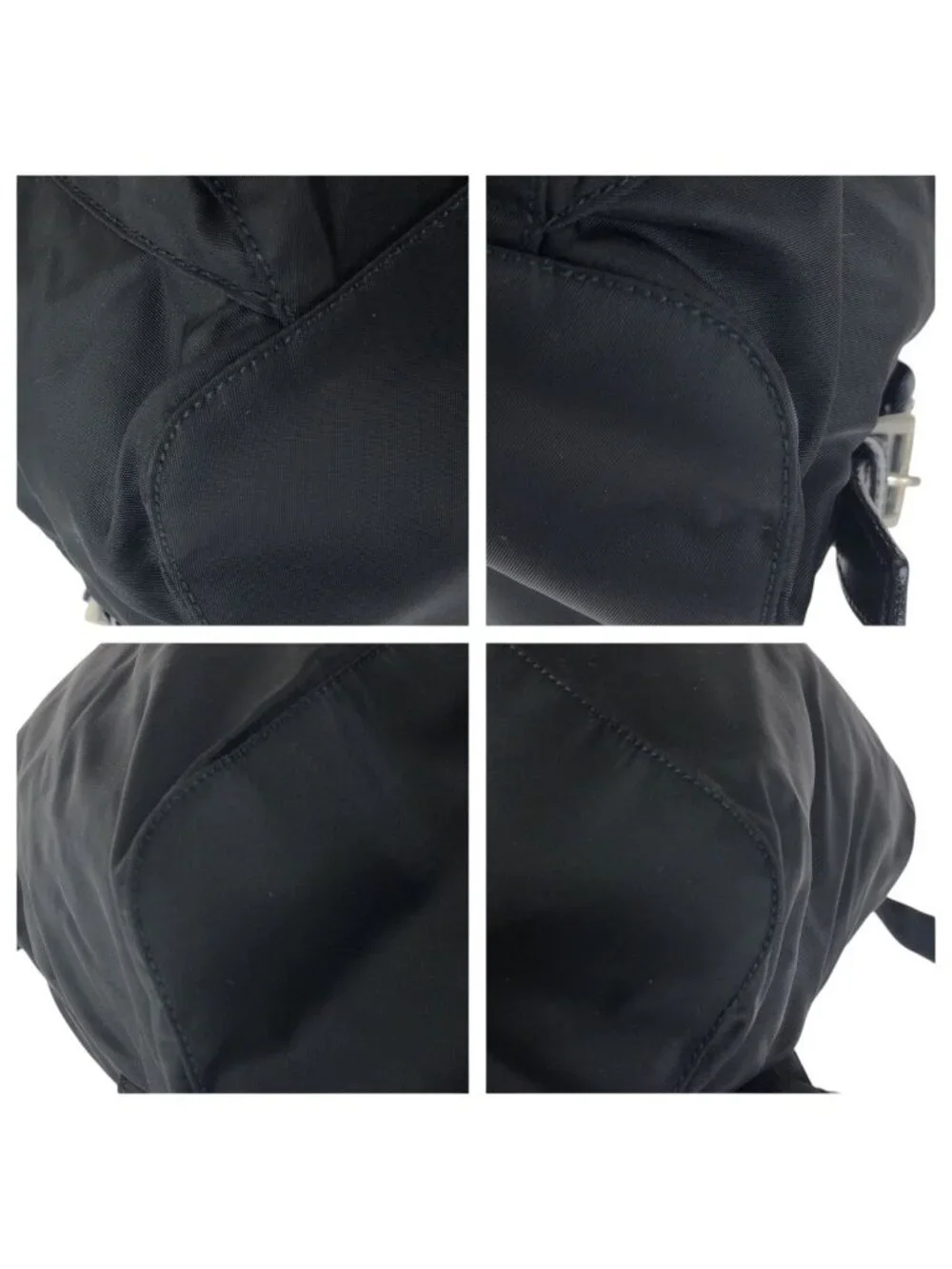 Prada Tessuto Black Silver Nylon Leather Backpack